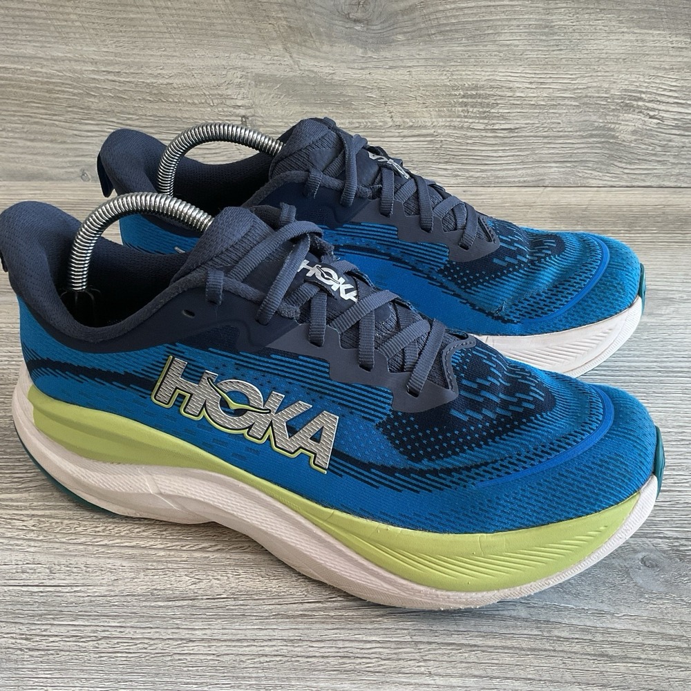HOKA Skyflow Men's Size 9D Varsity Navy Electric Cobalt Blue Shoes 1155111-VVY
